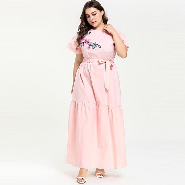 ethnic clothing summer women pink embroidery abaya muslim dress plus size caftan marocain long dresses short sleeve with belt vestidos - 4x, Red
ethnic clothing summer women pink embroidery abaya muslim dress plus size caftan marocain long dresses short sleeve with belt vestidos - 4x, Red