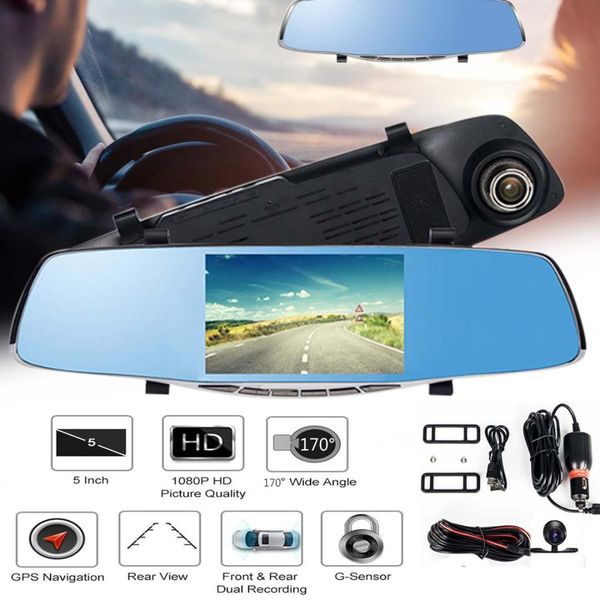5" fhd 1080p 170 degree dual lens car dvr camera parking rearview mirror video recorder dash cam night vision gps navigation
5" fhd 1080p 170 degree dual lens car dvr camera parking rearview mirror video recorder dash cam night vision gps navigation