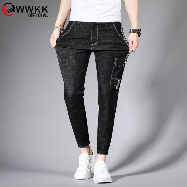 wwkk pocket jeans men slim fit black stretch fashion streetwear frayed hip hop distressed casual denim jeans pants male trousers, Blue
wwkk pocket jeans men slim fit black stretch fashion streetwear frayed hip hop distressed casual denim jeans pants male trousers, Blue