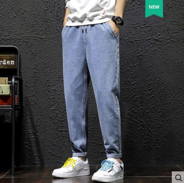 the blue han edition tide straight jeans men's popular logo loose big yards elastic waist trousers of the boys
the blue han edition tide straight jeans men's popular logo loose big yards elastic waist trousers of the boys