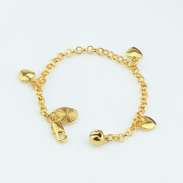 fashion baby kids women gold color filled lovely smooth heart jingle bell charm bracelet new, Black
fashion baby kids women gold color filled lovely smooth heart jingle bell charm bracelet new, Black