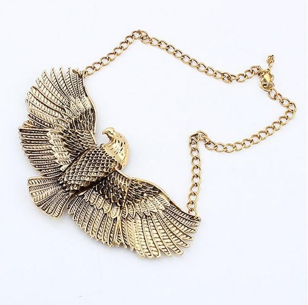 european style fashion the eagle expanded its wings choker bib necklace, Golden;silver
european style fashion the eagle expanded its wings choker bib necklace, Golden;silver