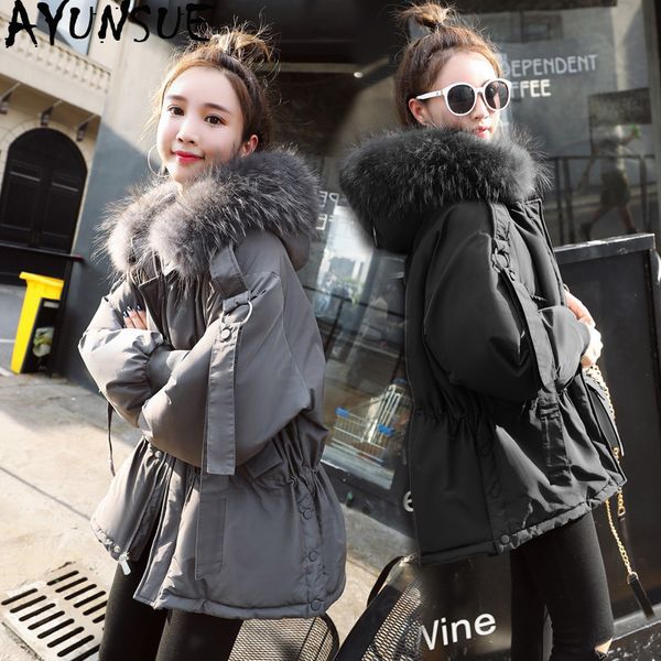 ayunsue winter down jacket woman hooded big fur collar down coat women parka short thick korean overcoat casacas para mujer, Black
ayunsue winter down jacket woman hooded big fur collar down coat women parka short thick korean overcoat casacas para mujer, Black