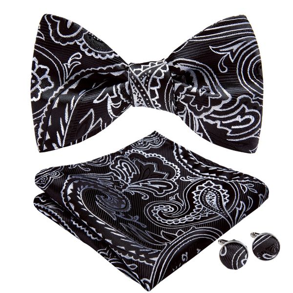 dibangu bow ties self tie men's fashion black white color paisley bowtie adjustable business wedding for men accessories lh-076, Black;gray
dibangu bow ties self tie men's fashion black white color paisley bowtie adjustable business wedding for men accessories lh-076, Black;gray