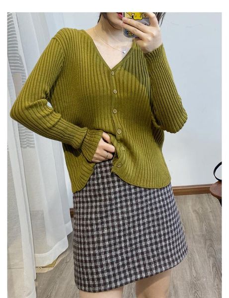 2020 spring new women's sweater v-neck knitted cardigan single-breasted wild casual knitted cardigan female f916, White
2020 spring new women's sweater v-neck knitted cardigan single-breasted wild casual knitted cardigan female f916, White