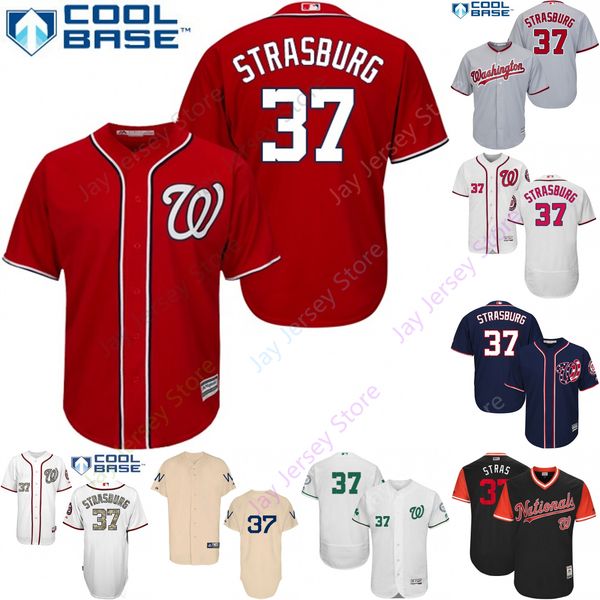 2019 Washington 37 Stephen Strasburg Jersey Nationals Jerseys Cool Base Flexbase Home Away White Black Red Grey Pullover Button Men Women Yo 
2019 Washington 37 Stephen Strasburg Jersey Nationals Jerseys Cool Base Flexbase Home Away White Black Red Grey Pullover Button Men Women Yo