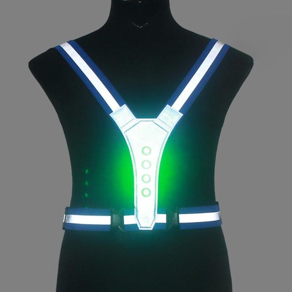 led световой беспроводной vest reflective usb зарядка светящиеся vest elastic регулируемая для открытый велоспорт спорт night running, Black;blue 
led световой беспроводной vest reflective usb зарядка светящиеся vest elastic регулируемая для открытый велоспорт спорт night running, Black;blue