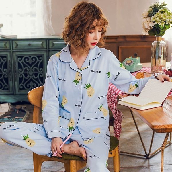 pineapple printed women pajama set for women cotton long sleeve sleepwear pajama suit female casual homewear spring mujer, Black;red
pineapple printed women pajama set for women cotton long sleeve sleepwear pajama suit female casual homewear spring mujer, Black;red