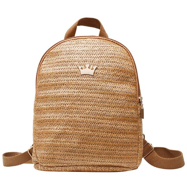 straw women's backpack shoulder school crown decorative backpack straw knitted female brown
straw women's backpack shoulder school crown decorative backpack straw knitted female brown