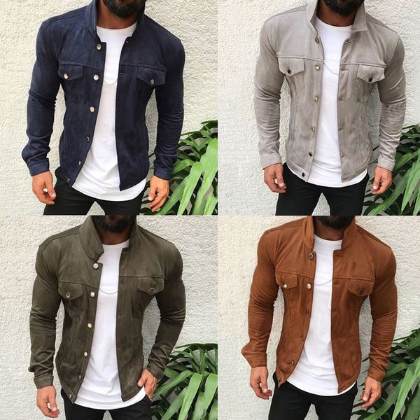fashion men slim fit buttons cargo jacket stand collar long sleeve pockets coats outerwear autumn solid men's jackets, Black;brown
fashion men slim fit buttons cargo jacket stand collar long sleeve pockets coats outerwear autumn solid men's jackets, Black;brown