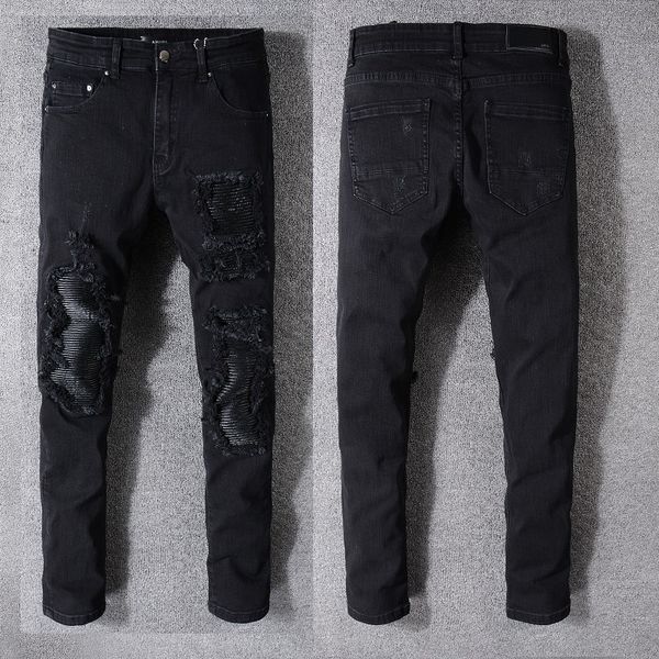 arrivals w42 w40 waist classic luxury designer mens jeans black patch slim high-grade recycled water simple generous casual denim pants, Blue
arrivals w42 w40 waist classic luxury designer mens jeans black patch slim high-grade recycled water simple generous casual denim pants, Blue