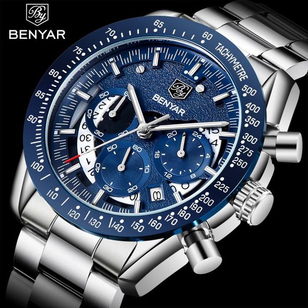 reloj hombre 2020 benyar brand watch men sport chronograph quartz business waterproof high-end blue watches relogio masculino, Slivery;brown
reloj hombre 2020 benyar brand watch men sport chronograph quartz business waterproof high-end blue watches relogio masculino, Slivery;brown