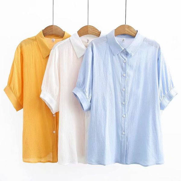 women's blouses & shirts 2021 fashion brand oversize plus size shirt turn-down collar casual short solid, White
women's blouses & shirts 2021 fashion brand oversize plus size shirt turn-down collar casual short solid, White