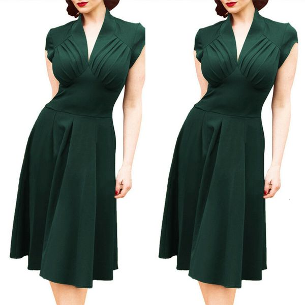 casual retro women v neck dresses 1950s vintage style green solid hollowed back summer dress short sleeve vestidos party dress, Black;gray
casual retro women v neck dresses 1950s vintage style green solid hollowed back summer dress short sleeve vestidos party dress, Black;gray