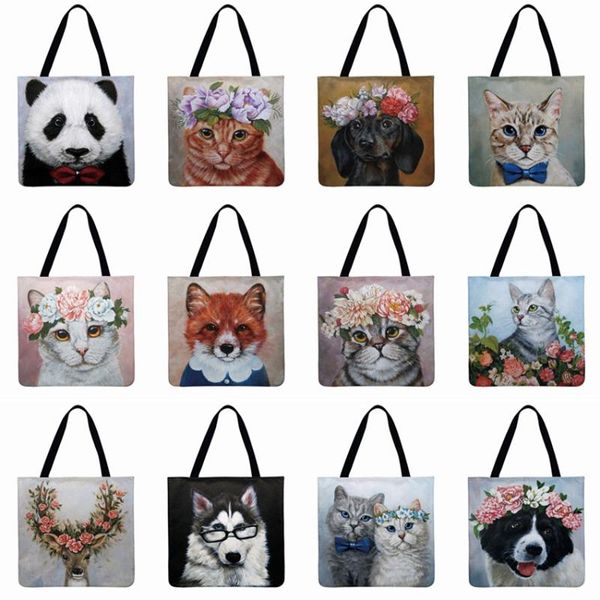 foldable shopping bag animal in flower oil painting print tote bag linen casual tote woman shoulder reusable beach
foldable shopping bag animal in flower oil painting print tote bag linen casual tote woman shoulder reusable beach