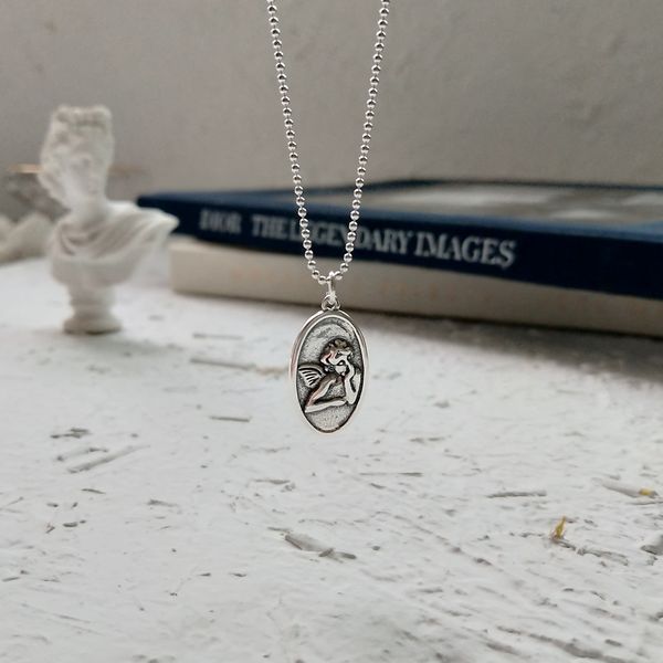 korean-style 925 sterling silver vintage old ins style european and american necklace guardian angel necklace pendant
korean-style 925 sterling silver vintage old ins style european and american necklace guardian angel necklace pendant