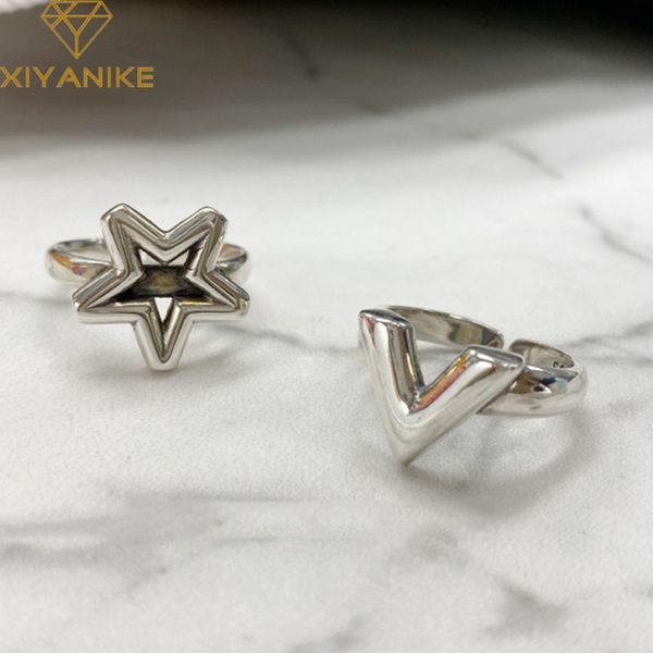 xiyanike 925 sterling silver vintage hollow pentagram finger rings for women wedding couple fashion elegant party jewelry gifts, Golden;silver
xiyanike 925 sterling silver vintage hollow pentagram finger rings for women wedding couple fashion elegant party jewelry gifts, Golden;silver