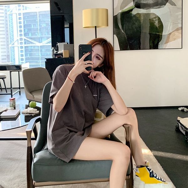foreign trade letters printed loose long short-sleeved t-shirt female ins women's t-shirt dress nv qun zi, White
foreign trade letters printed loose long short-sleeved t-shirt female ins women's t-shirt dress nv qun zi, White