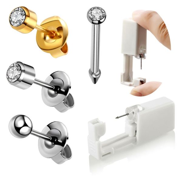 1 units disposable no pain safe sterile ear stud piercing gun kit nose stud piercing tool kit build in steel stud earring, Slivery;golden
1 units disposable no pain safe sterile ear stud piercing gun kit nose stud piercing tool kit build in steel stud earring, Slivery;golden