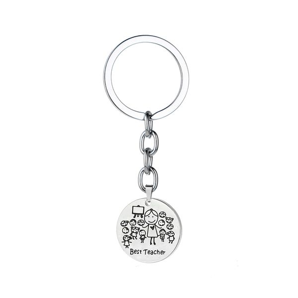 12pc wholesale teacher engraved keychain teacher's day gift keyring school thanksgiving jewelry stainless steel key ring, Silver
12pc wholesale teacher engraved keychain teacher's day gift keyring school thanksgiving jewelry stainless steel key ring, Silver