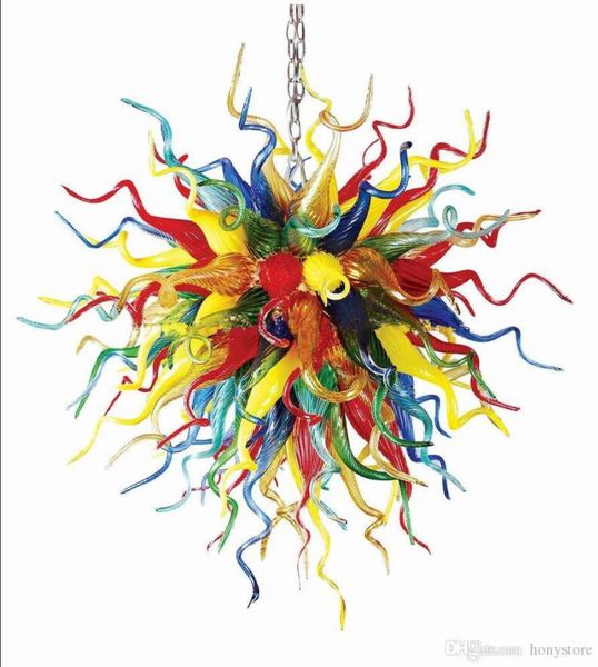 

Colorful Lamps Italy Atistic Lobby Pendant Lamp Murano Style Hand Blown Glass Chandelier Lighting Art Decor