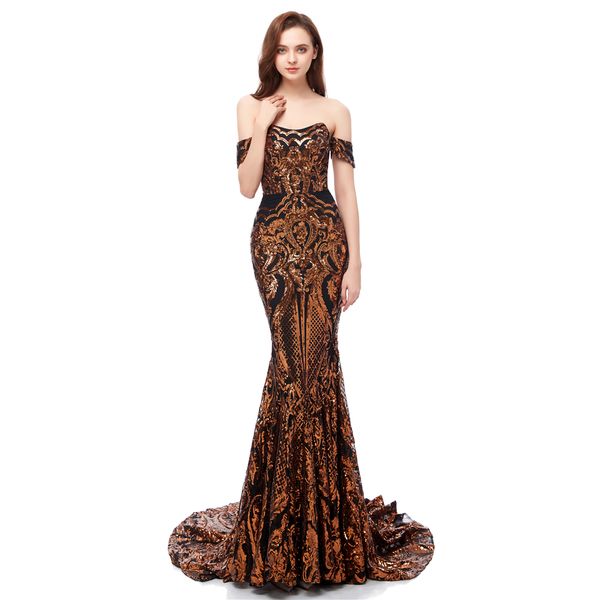 gold sequined real image prom dresses off shoulder lace sequins black open back mermaid formal party dress celebrity evening dresses wear
gold sequined real image prom dresses off shoulder lace sequins black open back mermaid formal party dress celebrity evening dresses wear