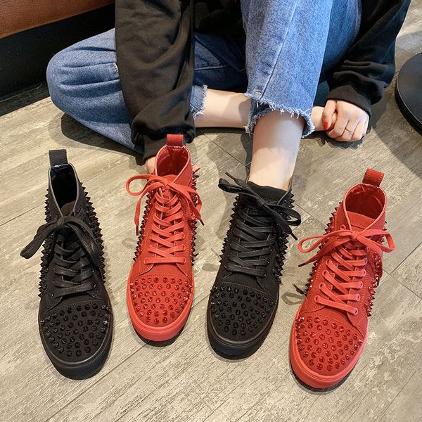 2020 women red bottoms skate shoes studded spikes bottom flats daily casual skateboarding sneakers for women triple black silver size 35-44
2020 women red bottoms skate shoes studded spikes bottom flats daily casual skateboarding sneakers for women triple black silver size 35-44