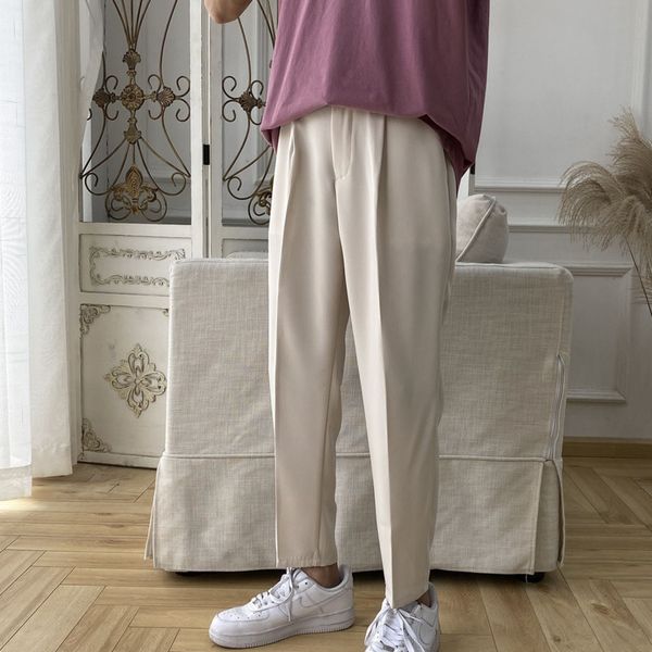 men's casual trousers 2020 spring and summer new solid color loose wild nine points trousers young fashion men's clothing, White;black
men's casual trousers 2020 spring and summer new solid color loose wild nine points trousers young fashion men's clothing, White;black