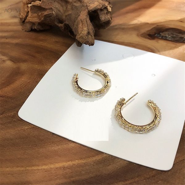 aomu new korean sweet rectangular transparent zircon metal gold hollow circle stud earrings for women birthday gifts jewelry, Golden;silver
aomu new korean sweet rectangular transparent zircon metal gold hollow circle stud earrings for women birthday gifts jewelry, Golden;silver