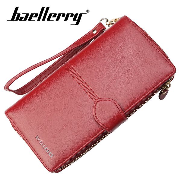 baellerry wallet zipper hasp clip women long wallet pu leather solid porta handbag coin pocket note compartment female, Red;black
baellerry wallet zipper hasp clip women long wallet pu leather solid porta handbag coin pocket note compartment female, Red;black