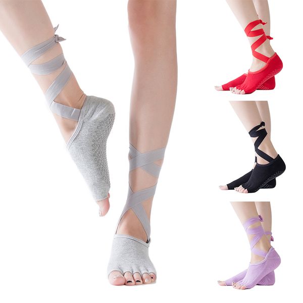 women yoga backless five toe anti-slip ankle grip socks pilates fitness gym socks sports sock strap cotton yoga socks for ballet, Black
women yoga backless five toe anti-slip ankle grip socks pilates fitness gym socks sports sock strap cotton yoga socks for ballet, Black