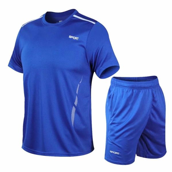 men 's fitness gym t shirts shorts sports set suits soccer training tracksuits tennis basketball jogging fitness gym sportswear, Black;blue
men 's fitness gym t shirts shorts sports set suits soccer training tracksuits tennis basketball jogging fitness gym sportswear, Black;blue