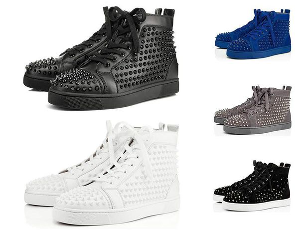 2020 дизайнерская обувь мужчины женщины моды спайк кроссовки черный красный белый синий кожа замша graffiti flat днища luxury размер casual, Black 
2020 дизайнерская обувь мужчины женщины моды спайк кроссовки черный красный белый синий кожа замша graffiti flat днища luxury размер casual, Black