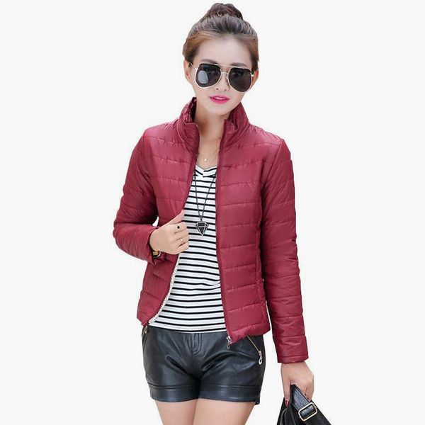 women new fashion solid long sleeve female jacket warm short basic padded ladies casual slim stand collar winter jacket breathable, Black;brown
women new fashion solid long sleeve female jacket warm short basic padded ladies casual slim stand collar winter jacket breathable, Black;brown