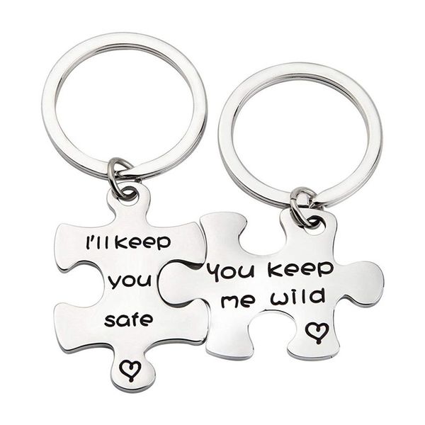 2pcs puzzle letter couple keychain lovers cute key ring holder women men personalized keychain car key ring bag charm jewelry, Silver
2pcs puzzle letter couple keychain lovers cute key ring holder women men personalized keychain car key ring bag charm jewelry, Silver