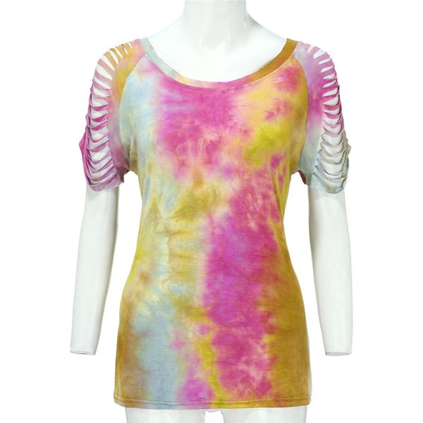 summer womens tie dyed tshirts gradient hole short sleeve female tees crew neck casual straight female, White
summer womens tie dyed tshirts gradient hole short sleeve female tees crew neck casual straight female, White