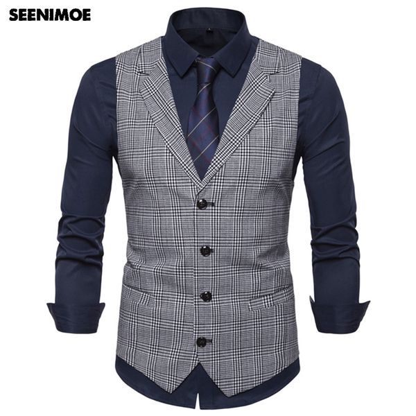 seenimoe mens waistcoat stripe plaid formal blazer vests 2019 single breasted turndown collar eu size male casual blazer vests, Black;white
seenimoe mens waistcoat stripe plaid formal blazer vests 2019 single breasted turndown collar eu size male casual blazer vests, Black;white