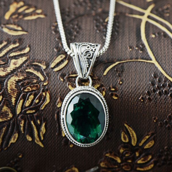 genuine 925 silver pendant for women with emerald natural stones oval shape vintage crystal pendant colgante mujer
genuine 925 silver pendant for women with emerald natural stones oval shape vintage crystal pendant colgante mujer