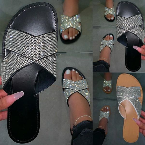 womens sandals flats open toe rhinestone sandals casual beach shoes slip-on 2020 summer casual ladies beach slippers sandalias, Black
womens sandals flats open toe rhinestone sandals casual beach shoes slip-on 2020 summer casual ladies beach slippers sandalias, Black