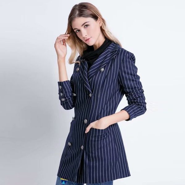 coat autumn new women's fashion party office casual vintage elegant chic double breasted striped suit jacket, Black;brown
coat autumn new women's fashion party office casual vintage elegant chic double breasted striped suit jacket, Black;brown