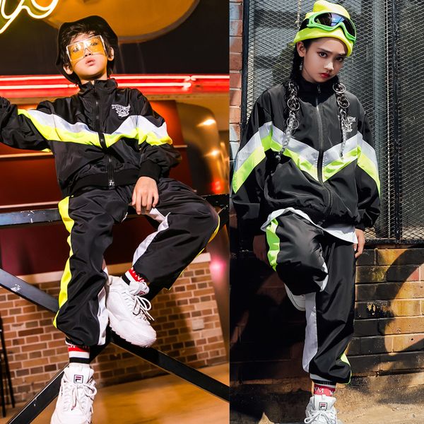 new jazz dance costume kids hip hop clothing long sleeve jacket pants street dancewear girls performance stage outfits dqs3494, Black;red
new jazz dance costume kids hip hop clothing long sleeve jacket pants street dancewear girls performance stage outfits dqs3494, Black;red