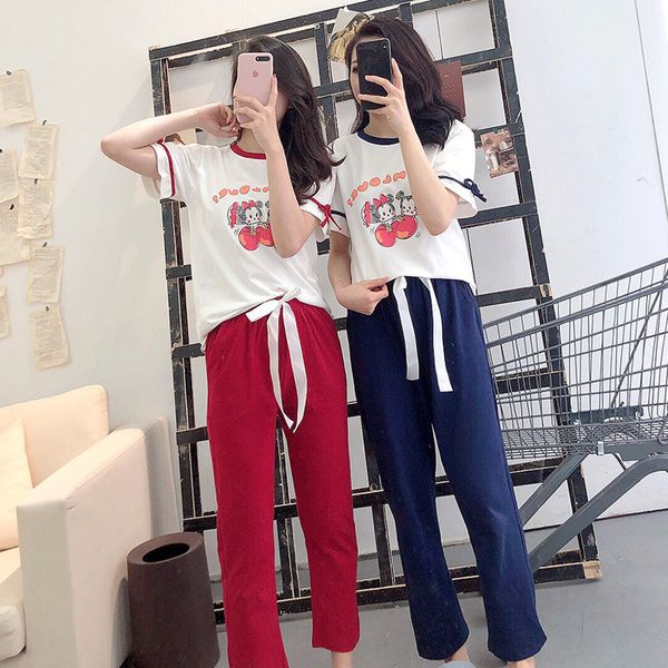 womens pajamas sets short-sleeve polyester soft shirt and shorts pajama set 2018 new cartoon set sleepwear summer women, Blue;gray
womens pajamas sets short-sleeve polyester soft shirt and shorts pajama set 2018 new cartoon set sleepwear summer women, Blue;gray