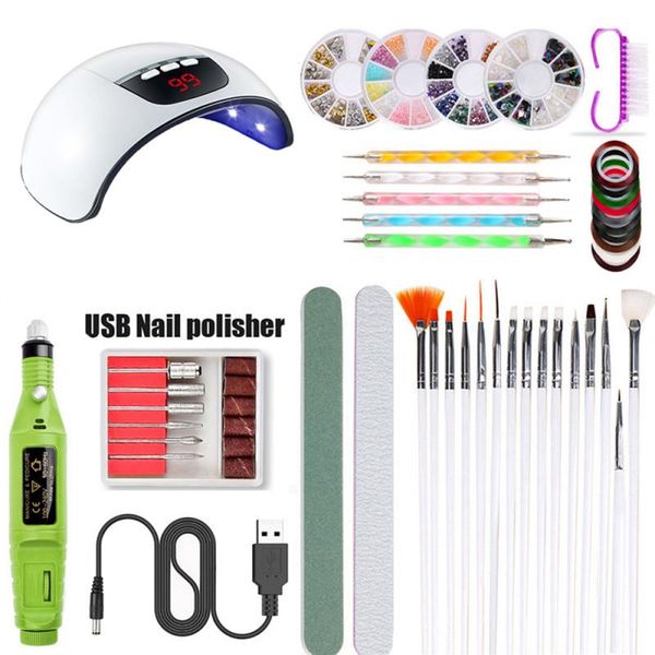 professional nail art set 45w smart sensor nail dryers ptherapy lamp polishing machine sticker drill manicure tool
professional nail art set 45w smart sensor nail dryers ptherapy lamp polishing machine sticker drill manicure tool