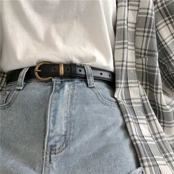 minglilong retro belt female simple and euphoristic korean edition student black fashion personality pants with slender belt, Black;brown
minglilong retro belt female simple and euphoristic korean edition student black fashion personality pants with slender belt, Black;brown