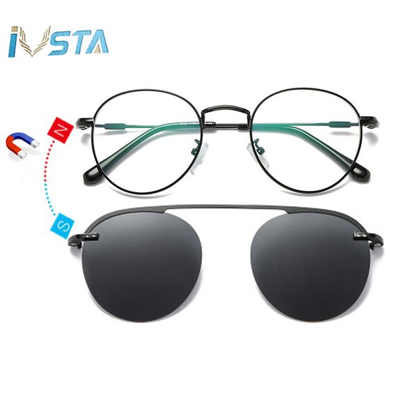 ivsta clip on glasses men clip on sunglasses women magnetic sunglasses myopia round metal optical glasses frame prescription, White;black
ivsta clip on glasses men clip on sunglasses women magnetic sunglasses myopia round metal optical glasses frame prescription, White;black