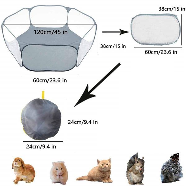 pet playpen portable open indoor / outdoor small animal cage game playground fence for hamster chinchillas yard fence