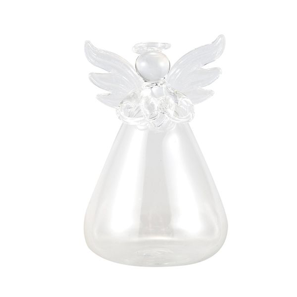 set of 4 cute clear glass angel shape flower plant hanging vase wedding decor