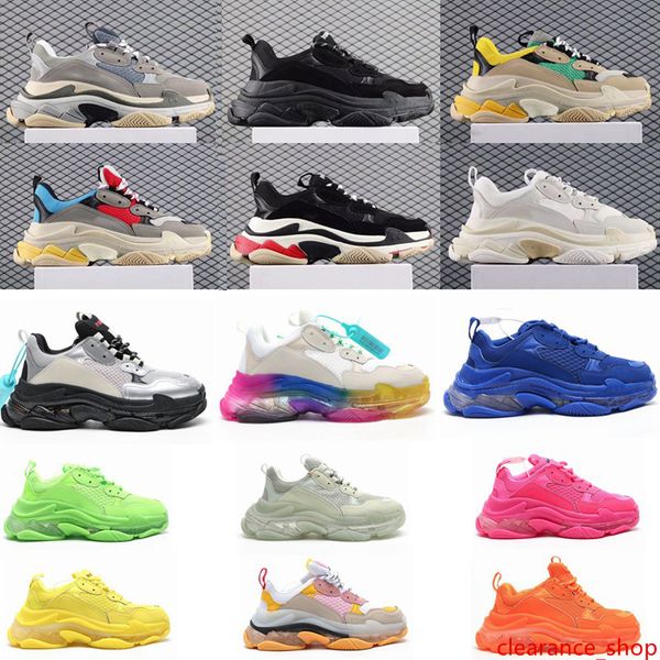 2020 fashion clear sole bottom paris 17fw triple s mens designer sneakers vintage dad platform women luxury casual shoes sports trainers