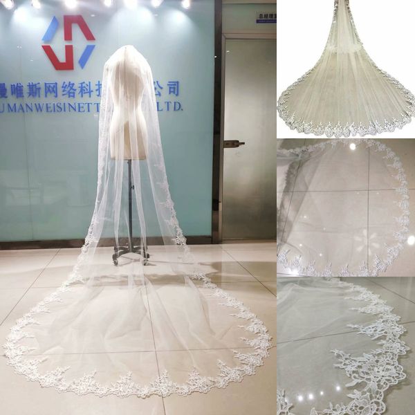 100% real p bridal veils 3m long veil lace appliqued cathedral length white ivory wedding veils with comb, Black
100% real p bridal veils 3m long veil lace appliqued cathedral length white ivory wedding veils with comb, Black