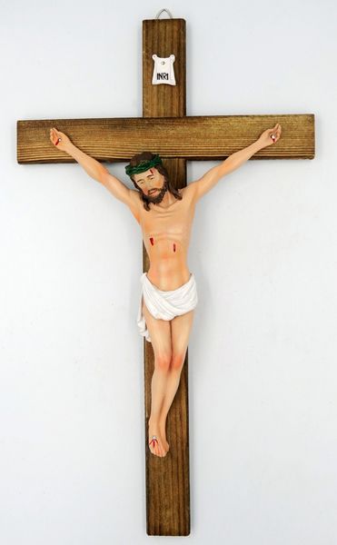 16.5 inch wall crucifix hand painted body of christ on carbonized wood cross resin jesus christ on inri cross home chapel decor
16.5 inch wall crucifix hand painted body of christ on carbonized wood cross resin jesus christ on inri cross home chapel decor